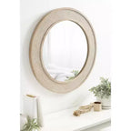 Miroir rond en bois Kate et Laurel Cannondale, diamètre 28, naturel