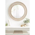 Miroir rond en bois Kate et Laurel Cannondale, diamètre 28, naturel