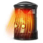 BLACK+DECKER 360-Degree Surround Heater and Fan Combo, For Desk Use, 2 Heat & Fan Only Settings, Adjustable Thermostat, BHDS156, Black