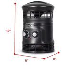 Chauffage et ventilateur 360 degrés BLACK+DECKER, pour bureau, 2 réglages de chauffage et mode ventilateur seul, thermostat réglable, BHDS156, noir