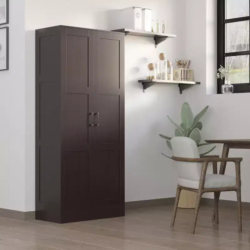 HOMCOM Armoire de rangement moderne de 180 cm avec étagères pour chambre à coucher, salon ou couloir