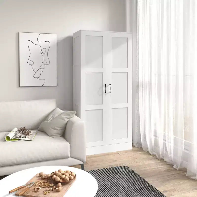 HOMCOM Armoire de rangement moderne de 180 cm avec étagères pour chambre à coucher, salon ou couloir