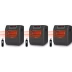 VOLTORB Freestanding Portable Electric Space Heater for Bedroom or Indoor Use with LED Display, Remote Control, and Fan Only Mode (3 Pack)