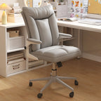 Chaise de bureau pivotante réglable en tissu blanc moderne