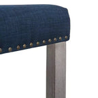 WestinTrends Tabouret de bar rembourré 29 po avec siège en selle (lot de 2), gris antique/bleu marine