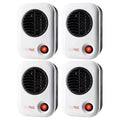 Lasko 101 MyHeat 200 Watt Small Energy Efficient Portable Electric Ceramic Space Heater w/Cool Touch Exterior for Office Desk & Home, White (4 Pack)