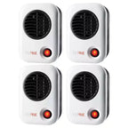 Lasko 101 MyHeat 200 Watt Small Energy Efficient Portable Electric Ceramic Space Heater w/Cool Touch Exterior for Office Desk & Home, White (4 Pack)