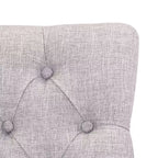 Tabouret de bar WestinTrends 29 en lin capitonné à boutons, rembourré et à dossier ailé (lot de 2), gris clair