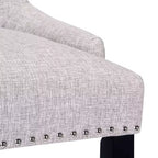 Tabouret de bar WestinTrends 29 en lin capitonné à boutons, rembourré et à dossier ailé (lot de 2), gris clair