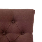 WestinTrends 29 Tabouret de bar tapissé à dossier haut en lin avec boutons touffetés (Lot de 3), Marron