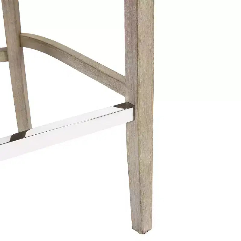 WestinTrends 29 Tabouret de bar tapissé à dossier haut en lin avec boutons touffetés (Lot de 3), Marron