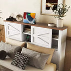 Ensembles de Chambre 3 Pièces style Ferme, Lit Plateforme avec Rangement et Table de Chevet et Commode 4 Tiroirs - ModernLuxe