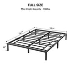 6/8/10/12/14/16 inch Bed Frame No Box Spring Needed, Heavy Duty Metal Platform Bed Frame