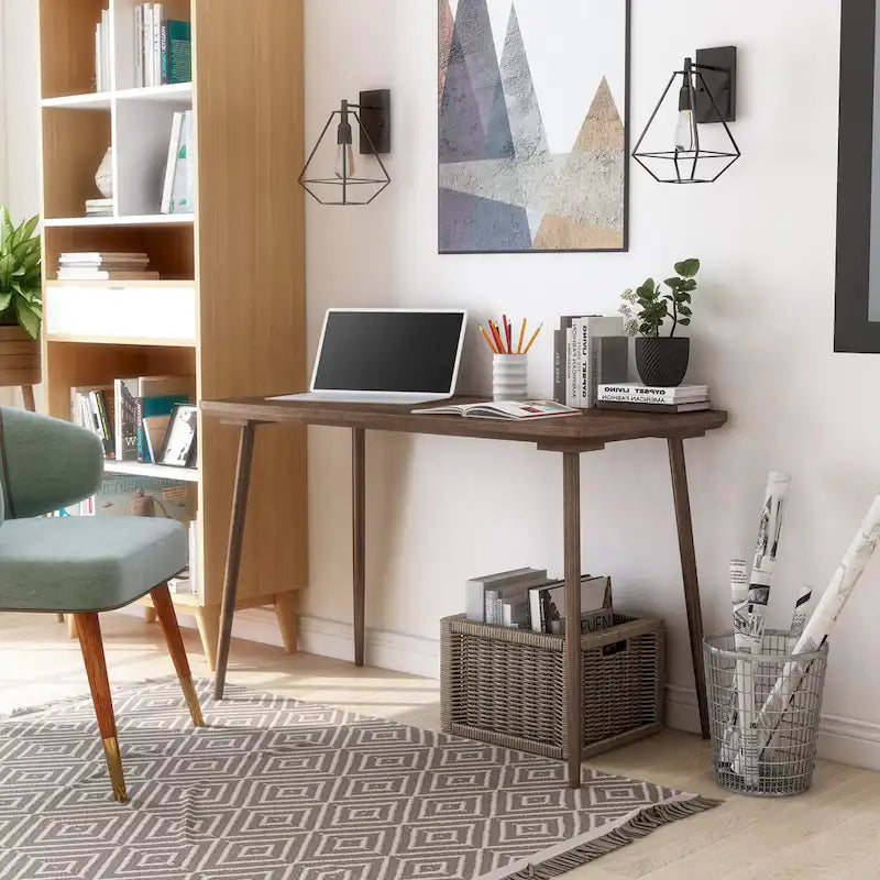 Bureau d'ordinateur contemporain de 47 pouces à bord biseauté