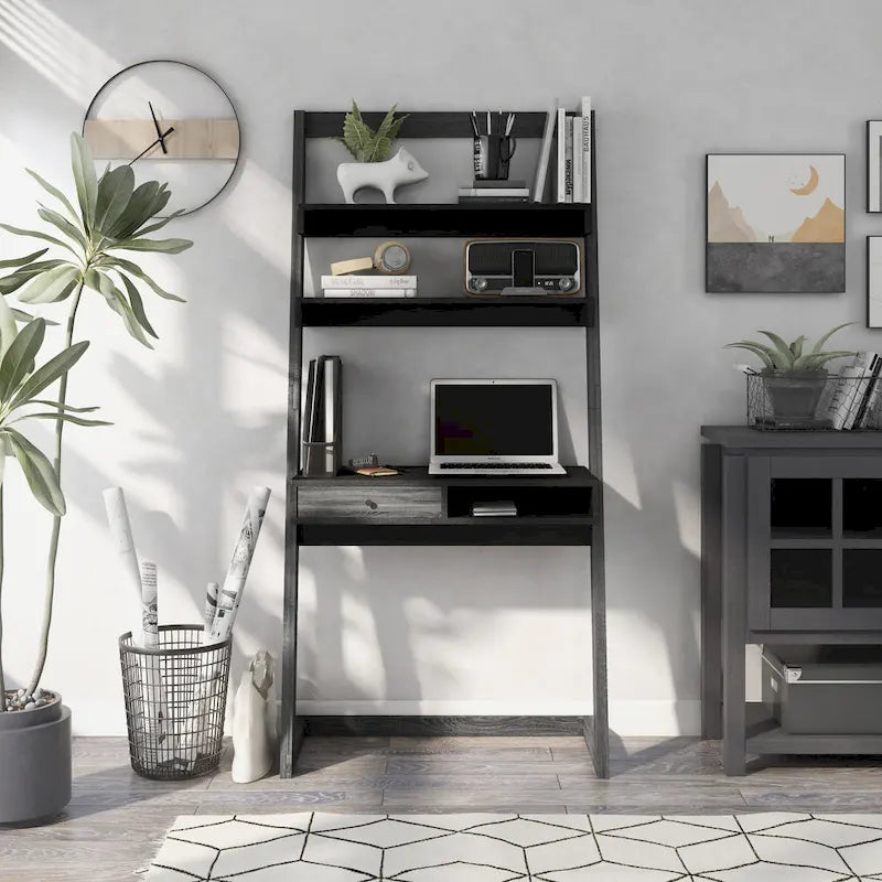 Bureau mural contemporain à 2 étagères avec tiroir