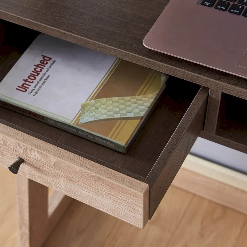 Bureau mural contemporain à 2 étagères avec tiroir