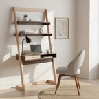 Bureau mural contemporain à 2 étagères avec tiroir