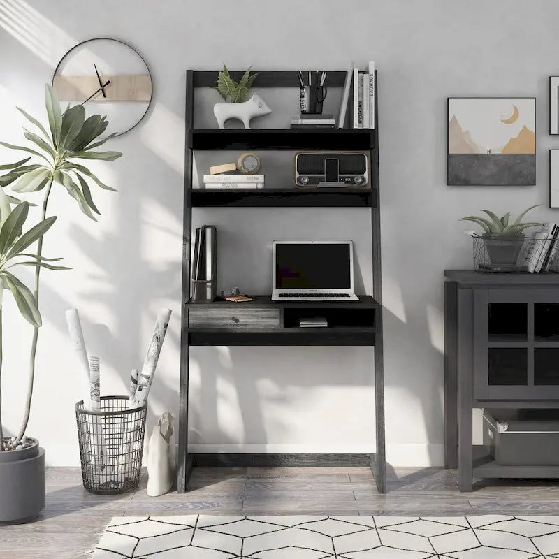 Bureau mural contemporain à 2 étagères avec tiroir