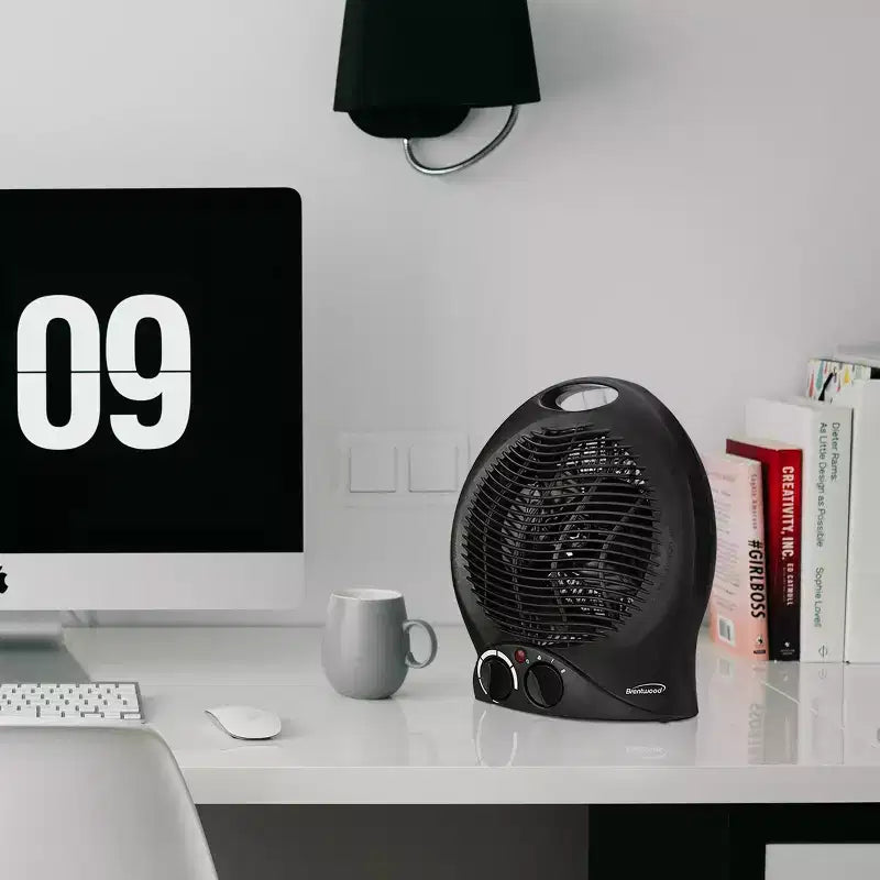 Chauffage ventilateur 2 en 1 Brentwood 1500 watts, noir