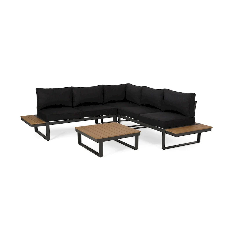 Sterling Aluminum 4-piece Sofa Set with Cushions by Christopher Knight Home