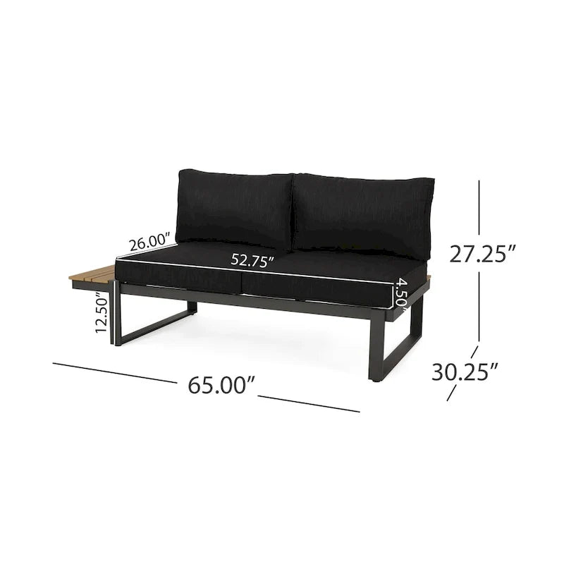 Sterling Aluminum 4-piece Sofa Set with Cushions by Christopher Knight Home