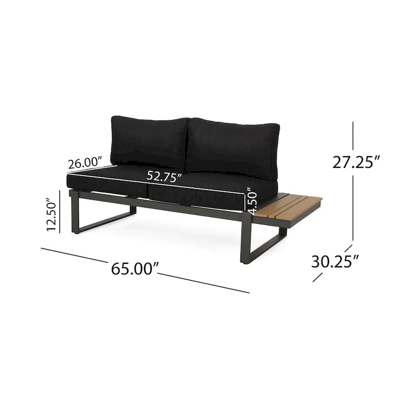 Sterling Aluminum 4-piece Sofa Set with Cushions by Christopher Knight Home