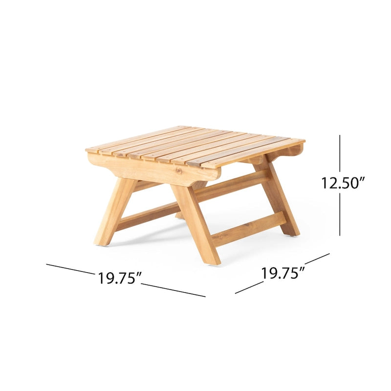 Salon de jardin 6 places d'extérieur Sedona en bois d'acacia avec table d'appoint et table basse Christopher Knight Home