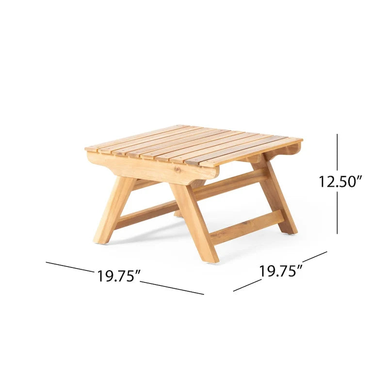 Salon de jardin 6 places d'extérieur Sedona en bois d'acacia avec table d'appoint et table basse Christopher Knight Home