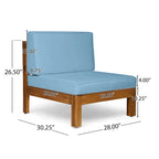 Ensemble de canapé d'angle 5 places en bois d'acacia Culatra avec foyer de Christopher Knight Home