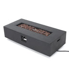 Augusta Outdoor Acacia Wood and Wicker 4 Seater Chat Set with Fire Pit by Christopher Knight Home