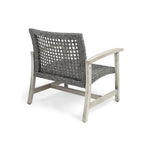 Augusta Outdoor Acacia Wood and Wicker 4 Seater Chat Set with Fire Pit by Christopher Knight Home