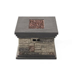 Ensemble de conversation en aluminium 7 places allongé Cape Coral Outdoor avec foyer par Christopher Knight Home