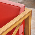 Ensemble canapé modulable et fauteuil Brava Outdoor en acacia par Christopher Knight Home
