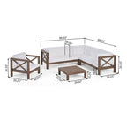 Ensemble canapé modulable et fauteuil Brava Outdoor en acacia par Christopher Knight Home