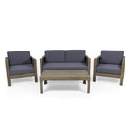 Ensemble de conversation d'extérieur Linwood 4 pièces en bois d'acacia par Christopher Knight Home