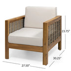 Ensemble de conversation d'extérieur Linwood 4 pièces en bois d'acacia par Christopher Knight Home