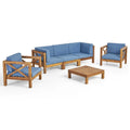 Brava Outdoor Acacia Wood 6-piece Chat Set by Christopher Knight Home