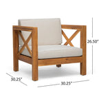 Ensemble de conversation d'extérieur Brava 6 pièces en bois d'acacia par Christopher Knight Home