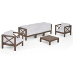 Ensemble de conversation d'extérieur Brava 6 pièces en bois d'acacia par Christopher Knight Home