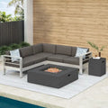 Ensemble de 5 canapés d'extérieur Cape Coral avec foyer par Christopher Knight Home