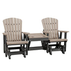 Planeur double de la gamme OS Home and Office Model avec table centrale, coloris Weatherwood avec base noire