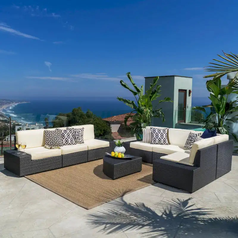 Santa Cruz Outdoor 8-piece Sectional Set by Christopher Knight Home