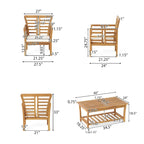 Ensemble de conversation 8 places en bois d'acacia Caydon de Christopher Knight Home