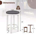 Costway Lot de 2 Tabourets de Bar Hauteur de Comptoir avec Assise Ronde et Repose-Pieds pour Cuisine Noir/Gris