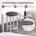 Costway Lot de 2 Tabourets de Bar Hauteur de Comptoir avec Assise Ronde et Repose-Pieds pour Cuisine Noir/Gris