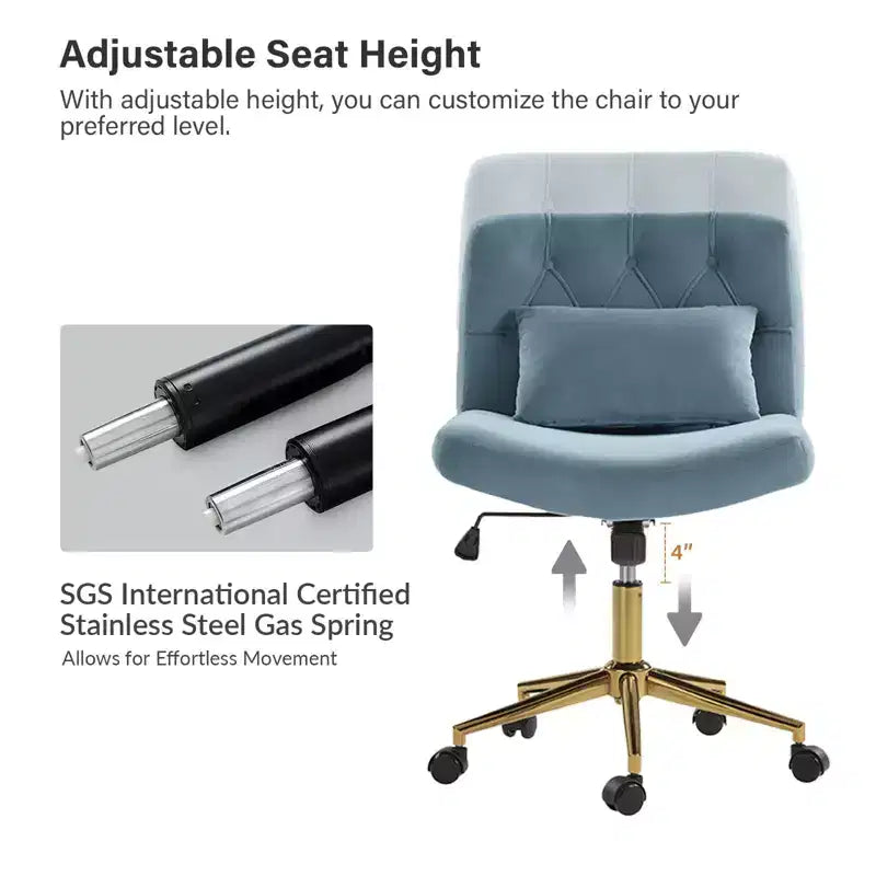 Chaise de bureau Nigel en flanelle moderne avec inclinaison et hauteur réglables Mecha|HULALA HOME