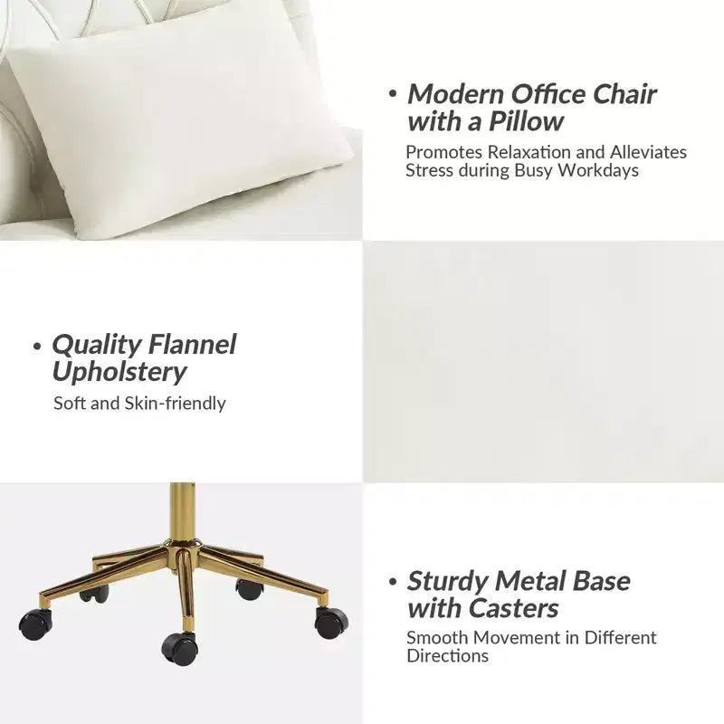Chaise de bureau Nigel en flanelle moderne avec inclinaison et hauteur réglables Mecha|HULALA HOME