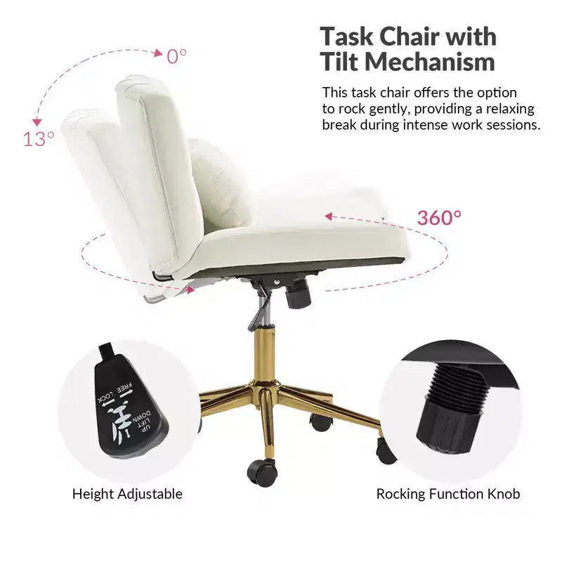 Chaise de bureau Nigel en flanelle moderne avec inclinaison et hauteur réglables Mecha|HULALA HOME