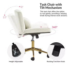 Chaise de bureau Nigel en flanelle moderne avec inclinaison et hauteur réglables Mecha|HULALA HOME