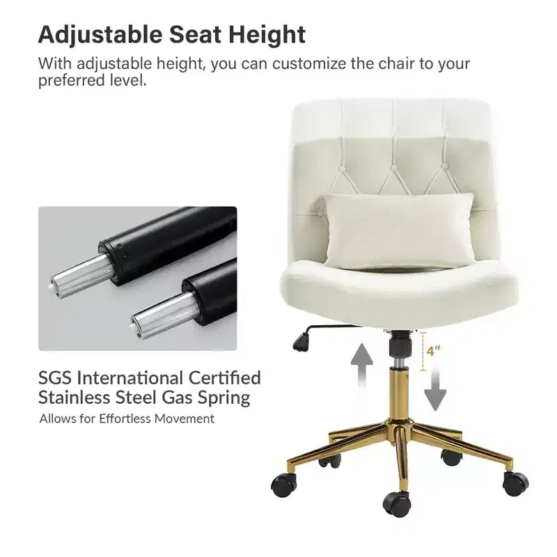 Chaise de bureau Nigel en flanelle moderne avec inclinaison et hauteur réglables Mecha|HULALA HOME